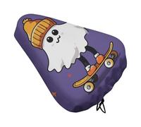 The Ghost of Skateboards - Coprisedile per bicicletta imbottito, extra largo, per donne e uomini, comodo, impermeabile, con coulisse, adatto per strada, montagna, esercizio, S