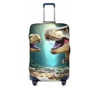 The Giant Dinosaur Broke Through The Wall Elastic Travel Luggage Cover Protettiva, Stampa Valigia Copertura Bagagli Antigraffio, Nero , XL