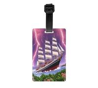 The Giant Wheel Under Lightning Etichetta per bagagli per valigie, materiale PVC, Cruise & Air Travel Essentials, per borse da viaggio e valigie