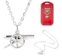 The Gift Scholars Arsenal FC - Collana con ciondolo a forma di cannone con licenza ufficiale, catena placcata in argento, accessorio da uomo