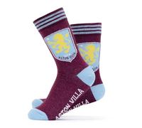 The Gift Scholars Calzini bianchi con licenza ufficiale Aston Villa Crest per uomini e donne | Taglia per adulti Sport Villans Fan Merchandise, Distintivo Villa, 4-7