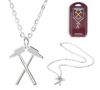 The Gift Scholars Collana con ciondolo a forma di martelli West Ham United FC con licenza ufficiale, catena placcata argento, accessorio WHUFC per uomo