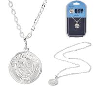 The Gift Scholars Collana con ciondolo a forma di stemma Manchester City FC con licenza ufficiale, catena placcata in argento, accessorio da uomo
