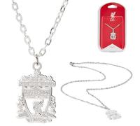 The Gift Scholars Liverpool FC - Collana con ciondolo a forma di stemma con licenza ufficiale, catena placcata argento, accessorio LFC da uomo