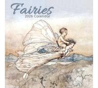 The Gifted Stationary Calendario da parete quadrato 2026, fate, 16 mesi, tema arte e antiquariato, calendario da appendere con 180 adesivi promemoria, planner mensile per spazi creativi, 30,5 x 30,5