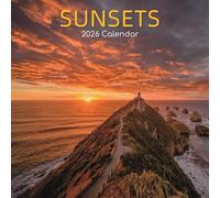 The Gifted Stationary Calendario da parete quadrato 2026, tramonti, 16 mesi, tema mondo naturale, calendario da appendere con 180 adesivi promemoria, planner mensile per casa o spazi creativi, 30,5 x