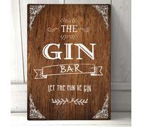 The Gin Asta Insegna,Lasciare Divertente Essere Gin,Cocktail Party Wood Effetto