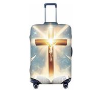 The Glorious Cross and The Holy Book - Copertura elastica da viaggio per valigia, con stampa, anti-graffio, Nero , S