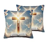 The Glorious Cross And The Holy Book - Federa per cuscino in finto lino, con cerniera invisibile, per divano, letto, casa, ufficio, 61 x 61 cm
