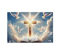 The Glorious Cross And The Holy Book - Puzzle da 1000 pezzi per adulti puzzle in legno per adulti regali decorazioni per la casa