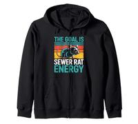 The Goal Is Sewer Rat Energy Meme caotico - Felpa con Cappuccio