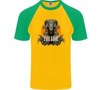 The Goat Skull Gothic Demon Satan Monster Uomo S/S Baseball T-Shirt