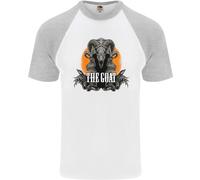 The Goat Skull Gothic Demon Satan Monster Uomo S/S Baseball T-Shirt