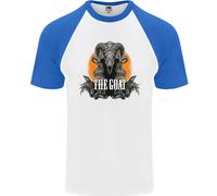 The Goat Skull Gothic Demon Satan Monster Uomo S/S Baseball T-Shirt