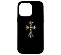 The Golden Beryl Cross Pave Diamonds Custodia per iPhone 14 Pro Max