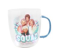 The Golden Girls "Squad" Glitter Handle Glass Mug | Contiene 14 Once