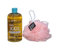 The Golden HoneyComb Sshhh Secret - Gel doccia e bagno 100% da 500 ml, con spugnetta per il corpo (qualsiasi colore)