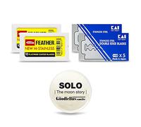 The Goodfellas' smile Lamette da barba 20 Feather Gialle + 10 Kai + 1 campione Sapone da Barba Solo 10ml