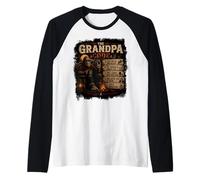The Grandpa Code Funny Bigfoot Camping Humor Citazione Maglia con Maniche Raglan