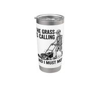 The Grass Is Calling And I Must Mow Skeleton divertente papà Bicchiere termico in acciaio inox doppia parete