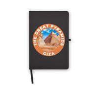 The Great Pyramids of Giza Travel Souvenir Trip Badge Notebook, pagine vuote, copertina in ecopelle, agenda, diario, quaderno di lavoro