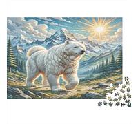 The Great Pyrenees - Carta pesante - Cane bianco grande nella valle montana - Puzzle - Regalo per bambini adatto ai principianti - 70x50cm/1000 pezzi