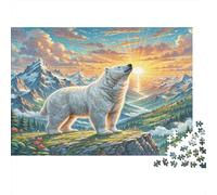 The Great Pyrenees - Carta resistente - Lupo artico sulla vetta della montagna all’alba - Puzzle - Stimolante per la mente - Antistress - 38x26cm/1000 pezzi