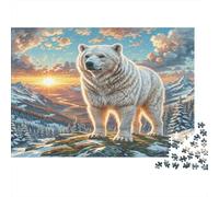 The Great Pyrenees - Cartone - Cane bianco grande sulla vetta della montagna - Puzzle premium - Passatempo - Arredamento casa - 52x38cm/1000 pezzi