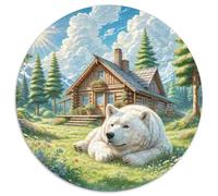 The Great Pyrenees Puzzle Rotondo 1000 Pezzi Rompicapo Per Adulti E Bambini Pet Dog Regalo Rilassamento Gioco Da Tavolo Difficile Giochi Intelligente 1000pcs (67.5x67.5cm)