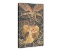 The Great Red Dragon And The Woman Clothed With The Sun by William Blake, poster su tela per camera da letto, decorazione per ufficio, camera da letto, cornice regalo, 12 pezzi