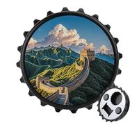 The Great Wall - Apribottiglie magnetico, strumento salvaspazio da cucina, divertente apribottiglie e magnete per frigorifero, per campeggio, viaggi, campeggio, colore: nero