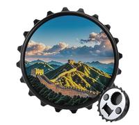 The Great Wall of China - Apribottiglie magnetico, strumento da cucina salvaspazio, divertente apribottiglie e magnete per frigorifero, per campeggio, viaggi, campeggio, colore: nero