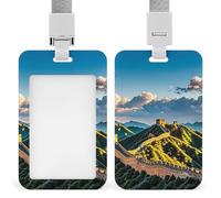 The Great Wall of China - Porta badge identificativo con cordino staccabile, design impermeabile per ufficio, posto di lavoro
