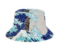 The Great Wave And Bear Cappello da Sole Stampa Cappello da Pesca Unisex Fisherman's Hat per Uomo Donne Estivo