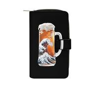 The Great Wave of Beer Portafoglio alla moda porta carte di credito sottile portamonete borsa portatile per telefono per donne uomini 20 × 11,5 × 3,8 cm
