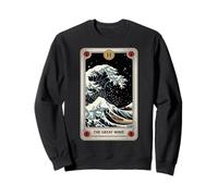The Great Wave off Kanagawa By Night Tarocchi Card Retro Felpa
