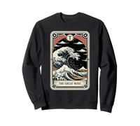 The Great Wave off Kanagawa By Night Tarocchi Card Retro Felpa