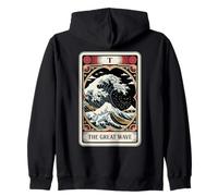 The Great Wave off Kanagawa By Night Tarocchi Card Retro Felpa con Cappuccio
