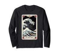 The Great Wave off Kanagawa By Night Tarocchi Card Retro Maglia a Manica