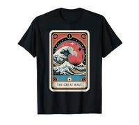 The Great Wave off Kanagawa By Night Tarocchi Card Retro Maglietta