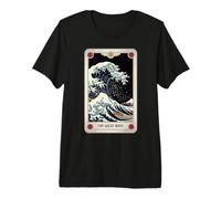 The Great Wave off Kanagawa By Night Tarocchi Card Retro Maglietta Premium