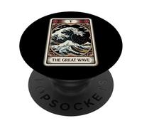 The Great Wave Off Kanagawa By Night Tarocchi Card Retro PopSockets PopGrip Adesivo