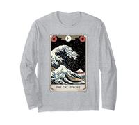 The Great Wave off Kanagawa Tarocchi Notte Opera d'Arte Giappone Maglia a Manica