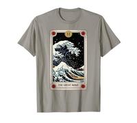 The Great Wave off Kanagawa Tarocchi Notte Opera d'Arte Giappone Maglietta