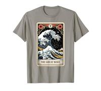 The Great Wave off Kanagawa Tarocchi Notte Opera d'Arte Giappone Maglietta