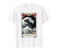 The Great Wave off Kanagawa Tarocchi Notte Opera d'Arte Giappone Maglietta
