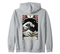 The Great Wave off Kanagawa Tarocchi Opera d'Arte retrò Giappone Felpa con Cappuccio