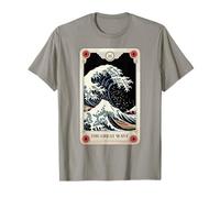 The Great Wave off Kanagawa Tarocchi Opera d'Arte retrò Giappone Maglietta