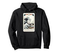 The Great Wave off Kanagawa Tarocchi Retro Great Wave Felpa con Cappuccio