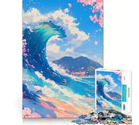 The Great Wave - Puzzle da 1000 pezzi in stile anime per adolescenti, stimola la memoria, rilassante e divertente, con bordi precisi, un regalo pensato con cura 38x26cm